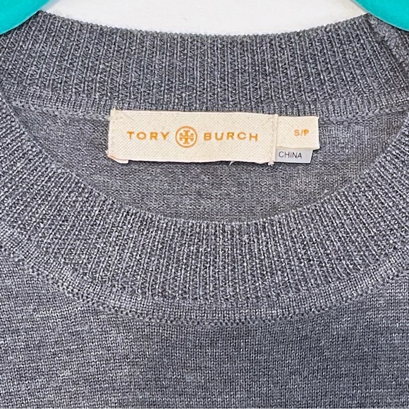 TORY BURCH | Merino Wool Kammy Crewneck Sweater Lace Sleeves Women’s Size Small - Picture 3 of 8
